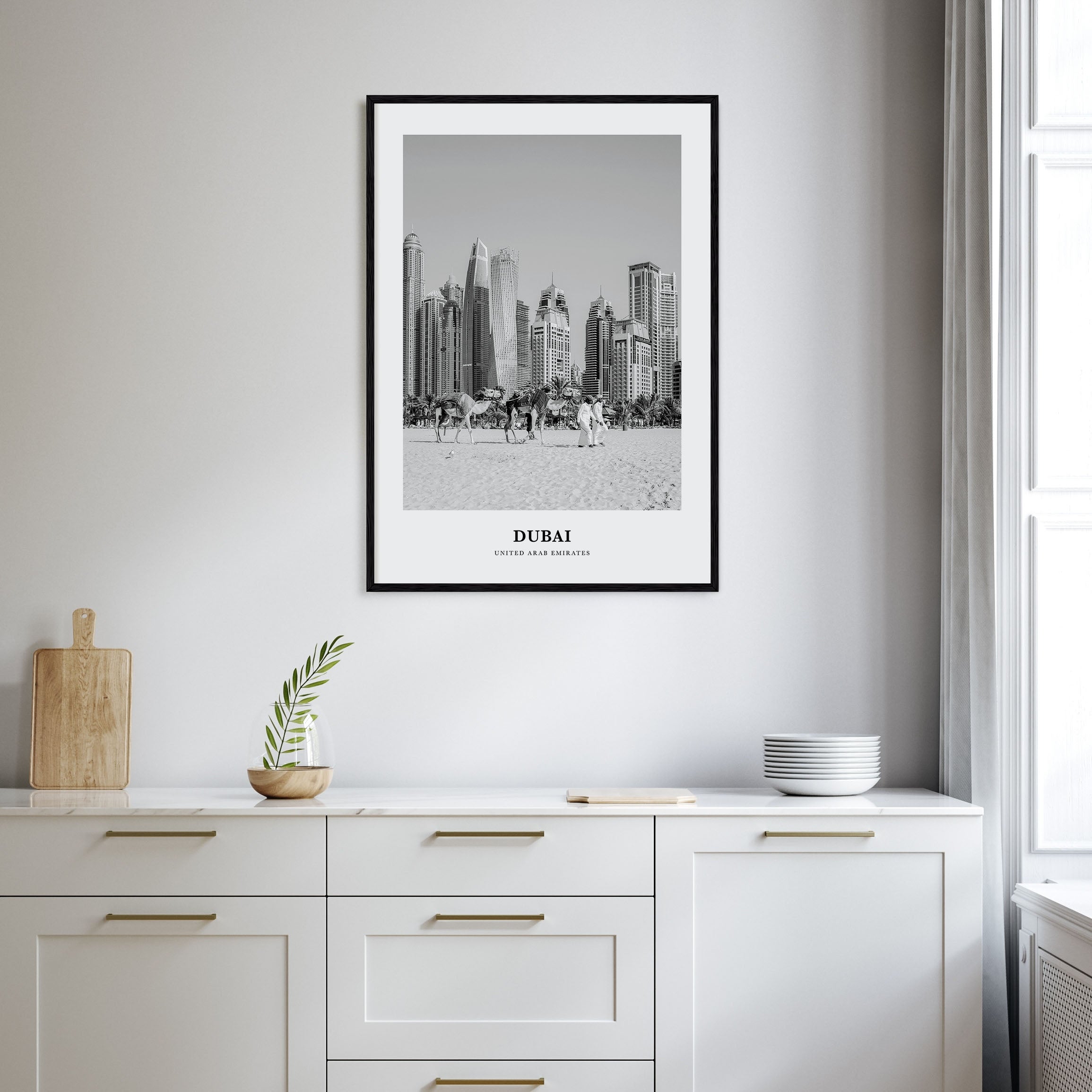 Dubai Portrait B&W No 1 Poster