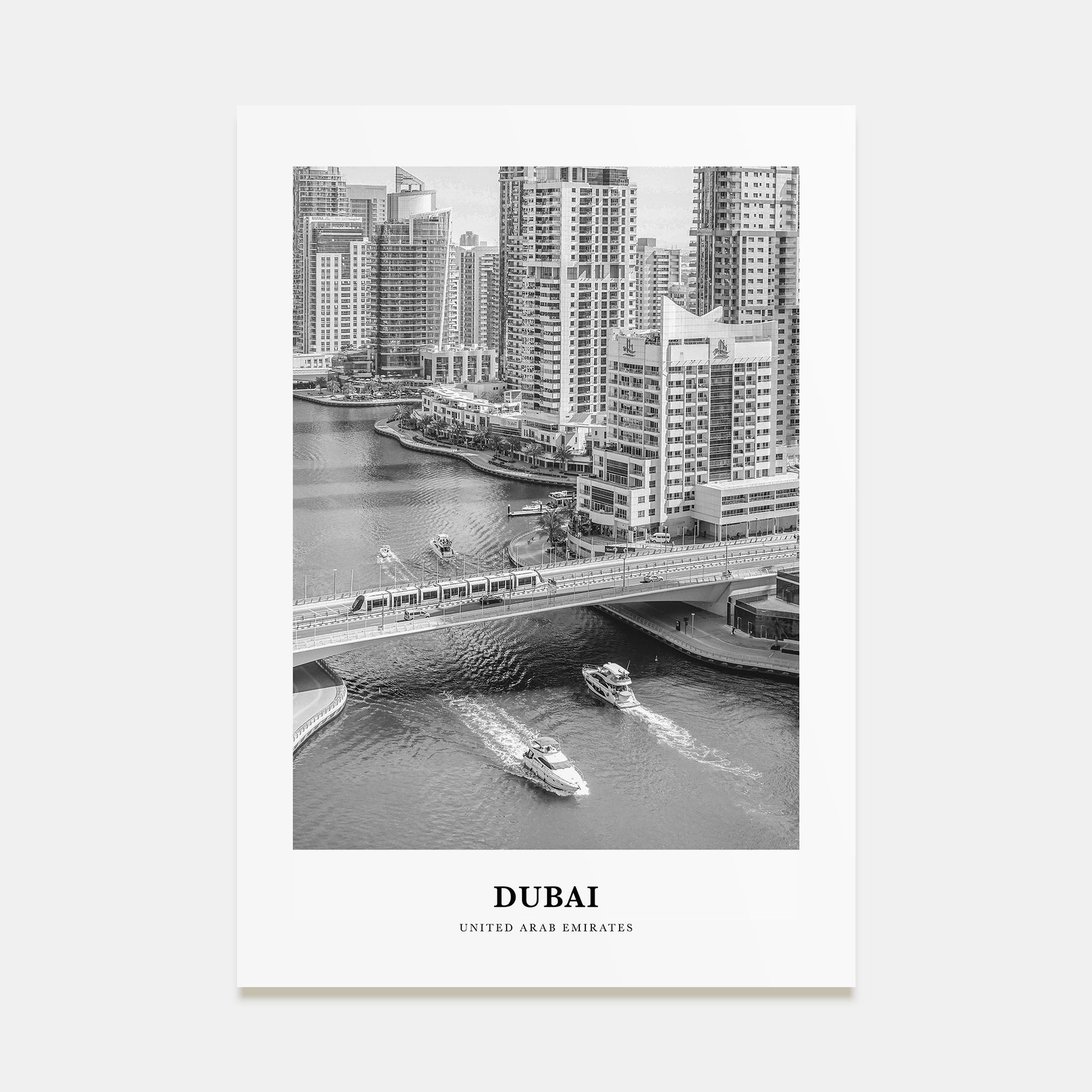 Dubai Portrait B&W No 2 Poster