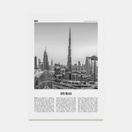 Dubai Travel B&W No 2 Poster