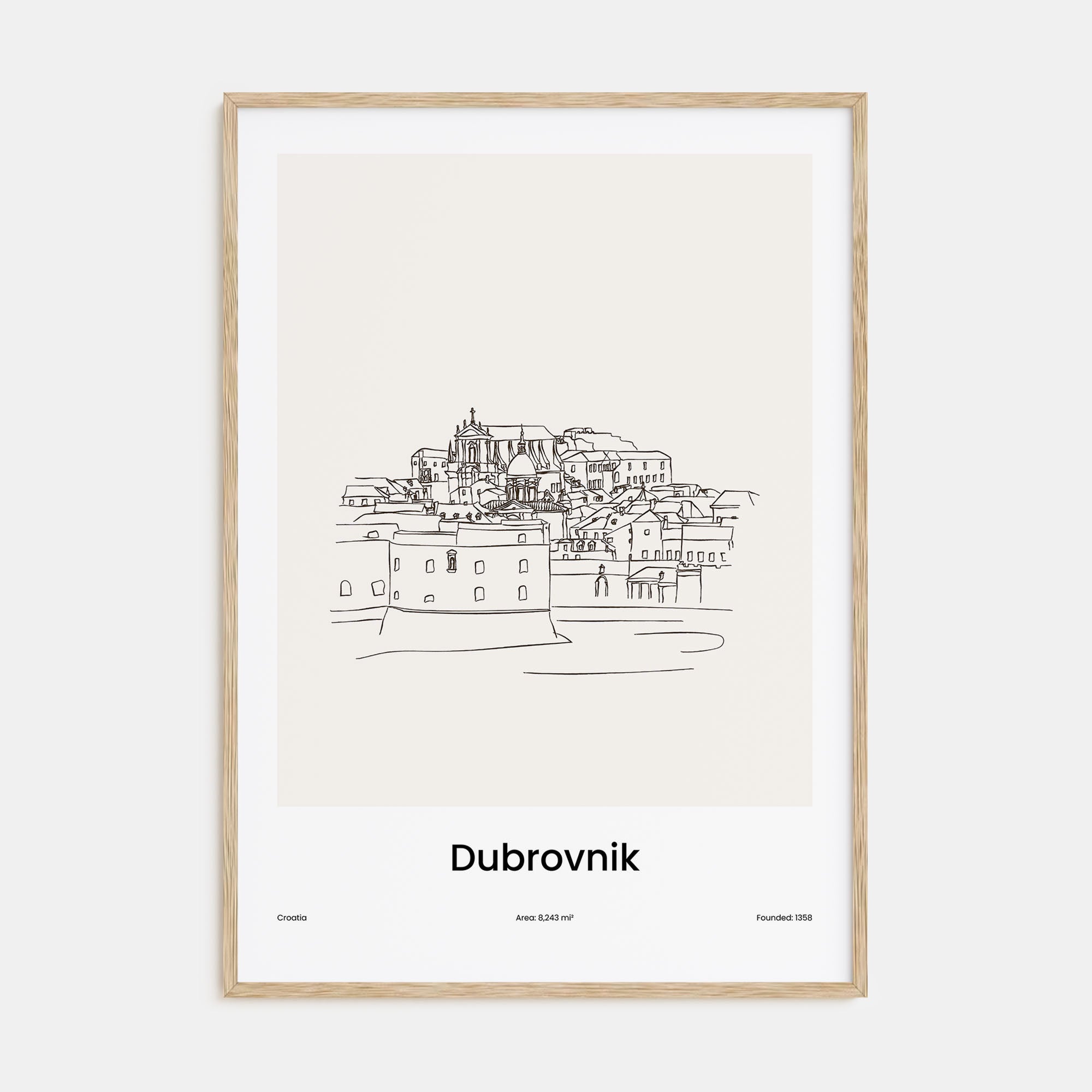 Dubrovnik Drawn Poster