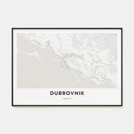 Dubrovnik Map Landscape Poster