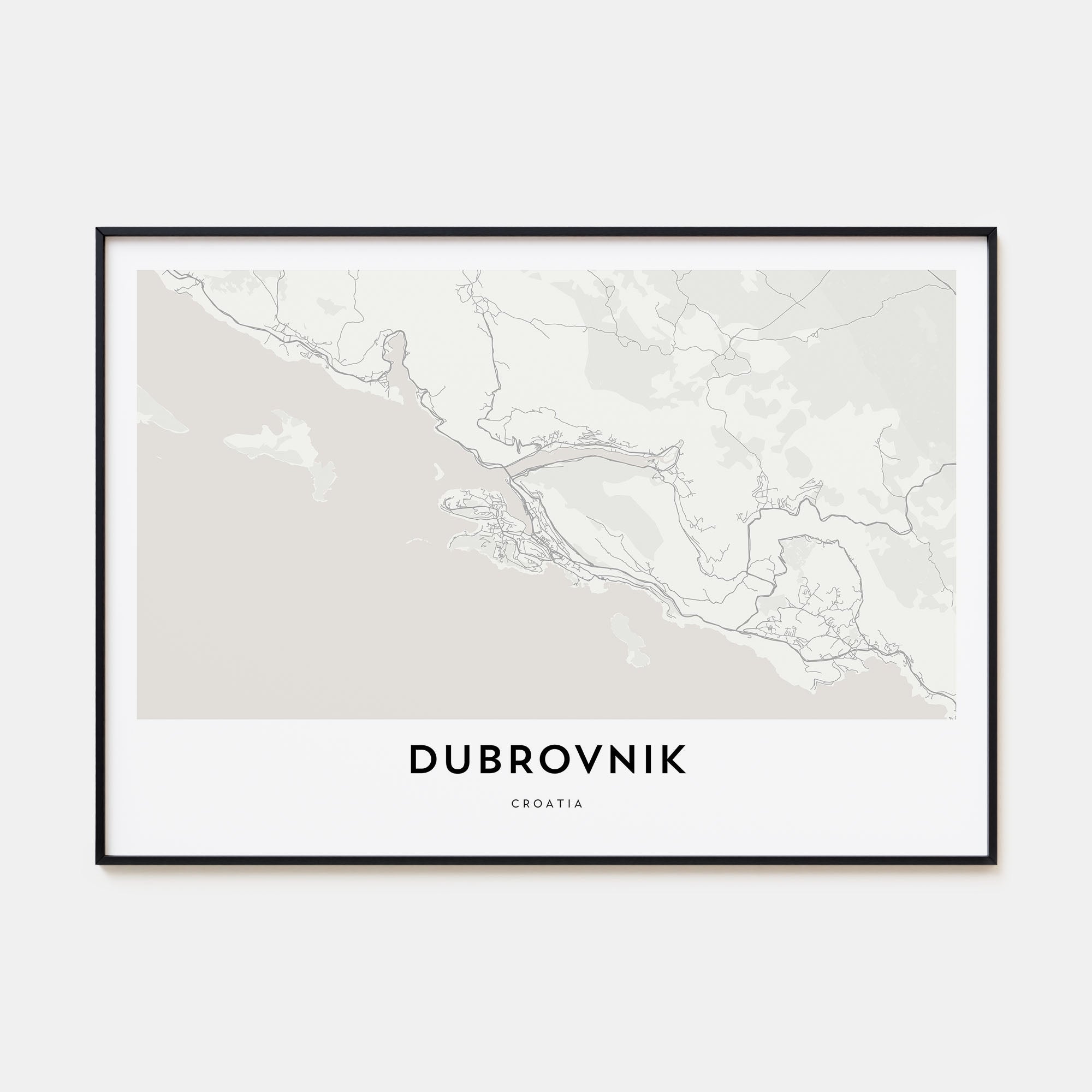 Dubrovnik Map Landscape Poster