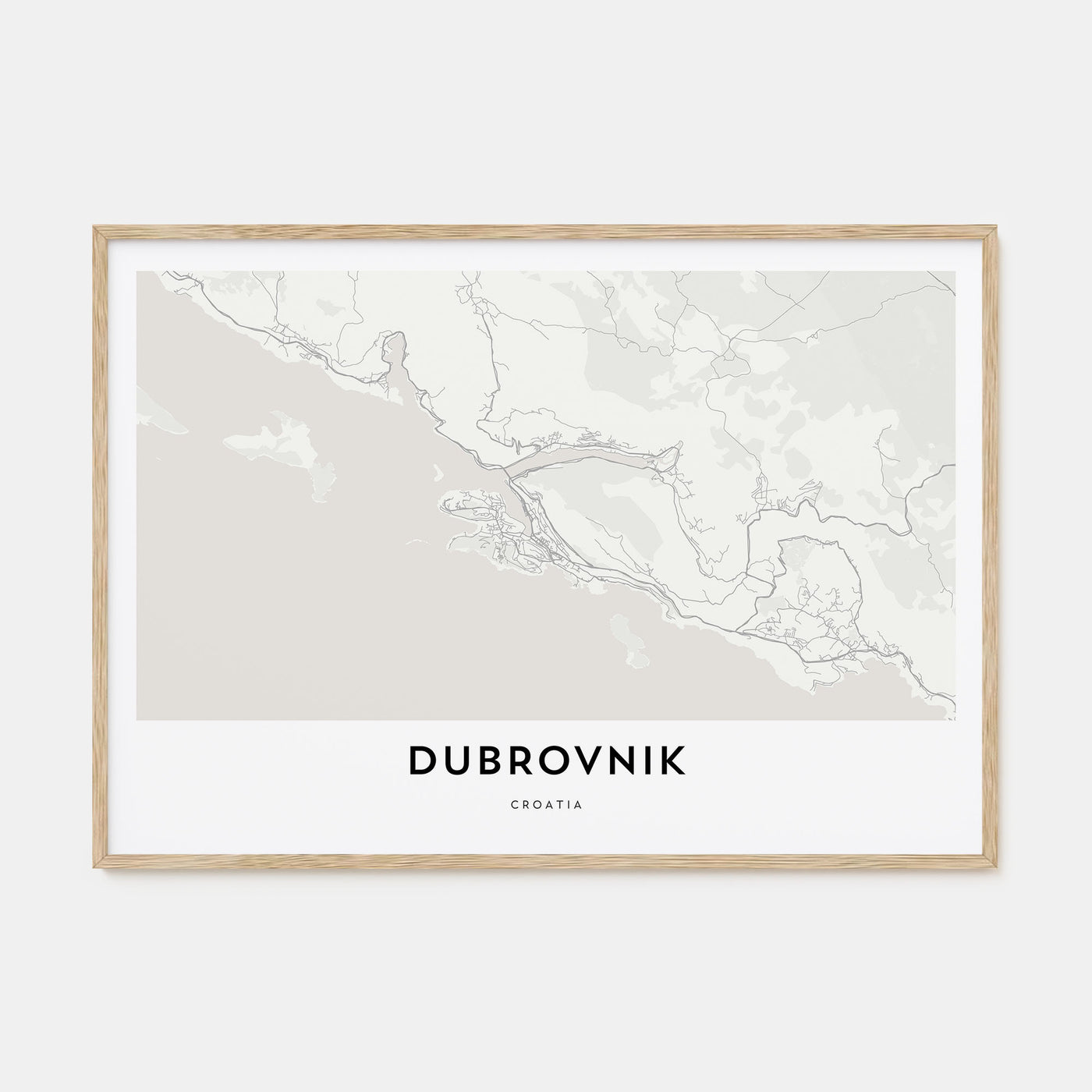 Dubrovnik Map Landscape Poster