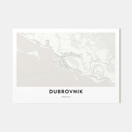 Dubrovnik Map Landscape Poster