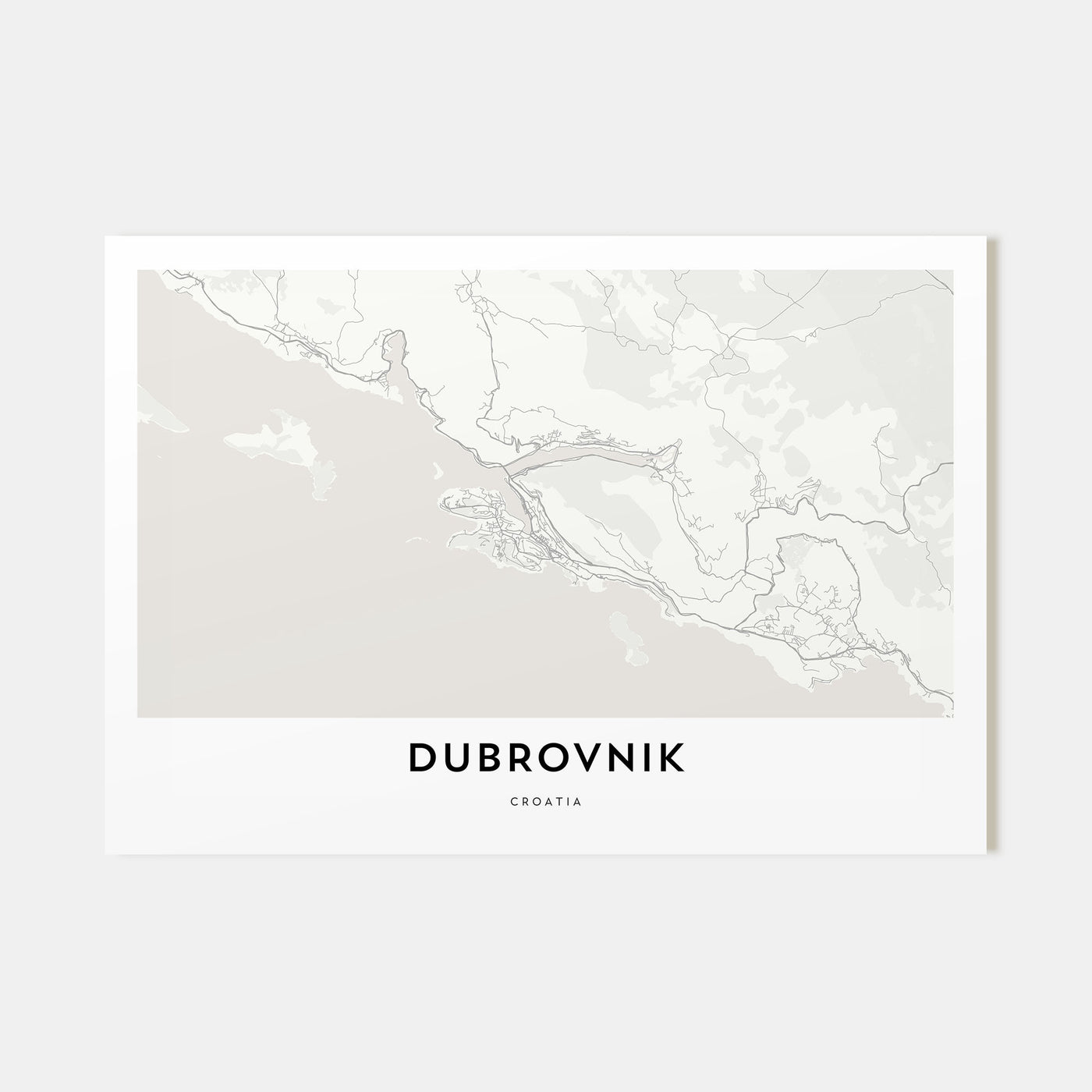 Dubrovnik Map Landscape Poster