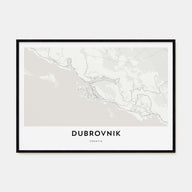 Dubrovnik Map Landscape Poster