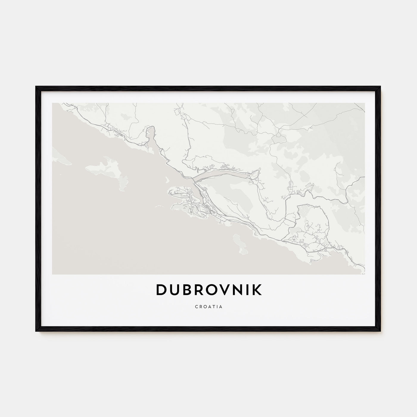 Dubrovnik Map Landscape Poster
