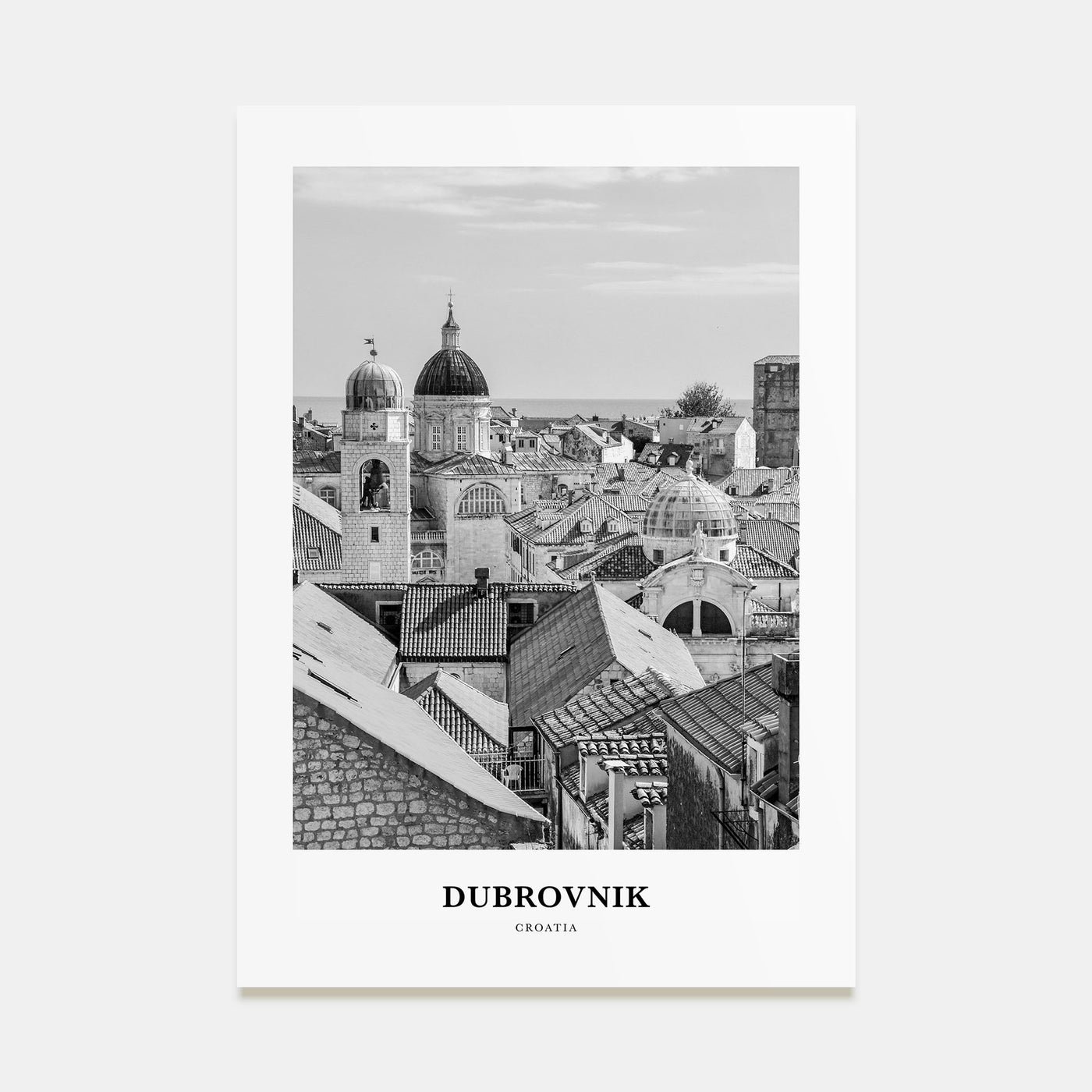 Dubrovnik Portrait B&W Poster