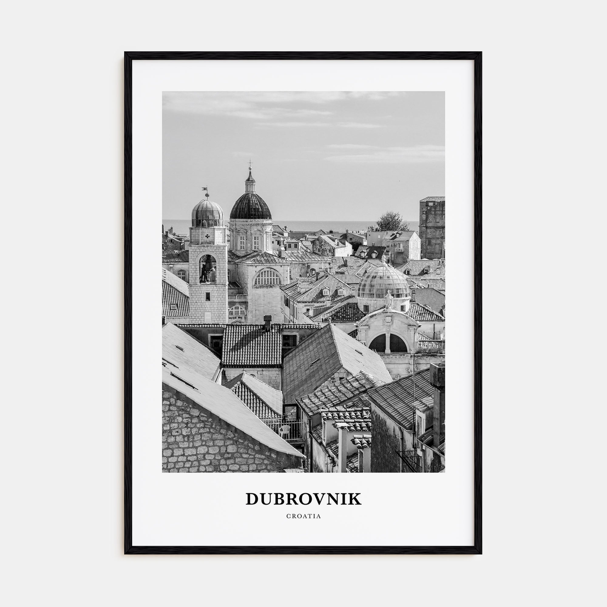 Dubrovnik Portrait B&W Poster