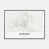 Dubuque Map Landscape Poster
