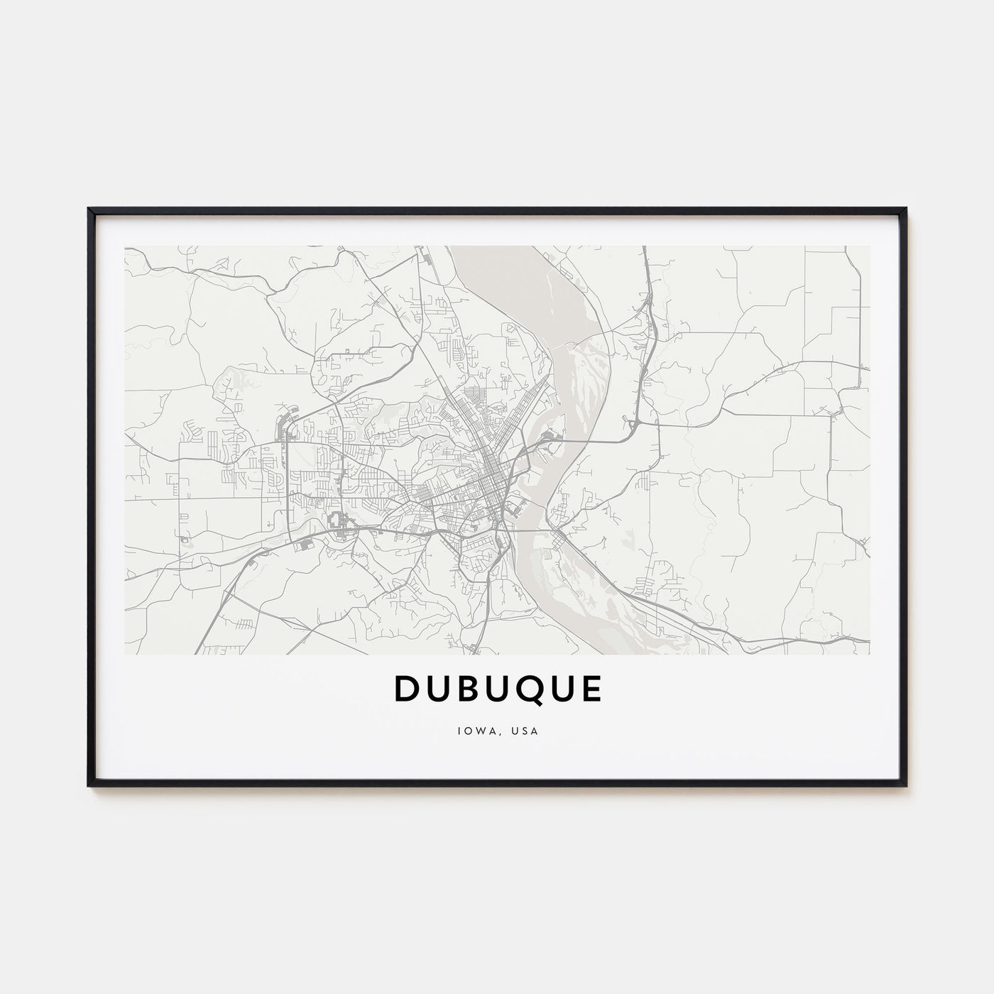 Dubuque Map Landscape Poster