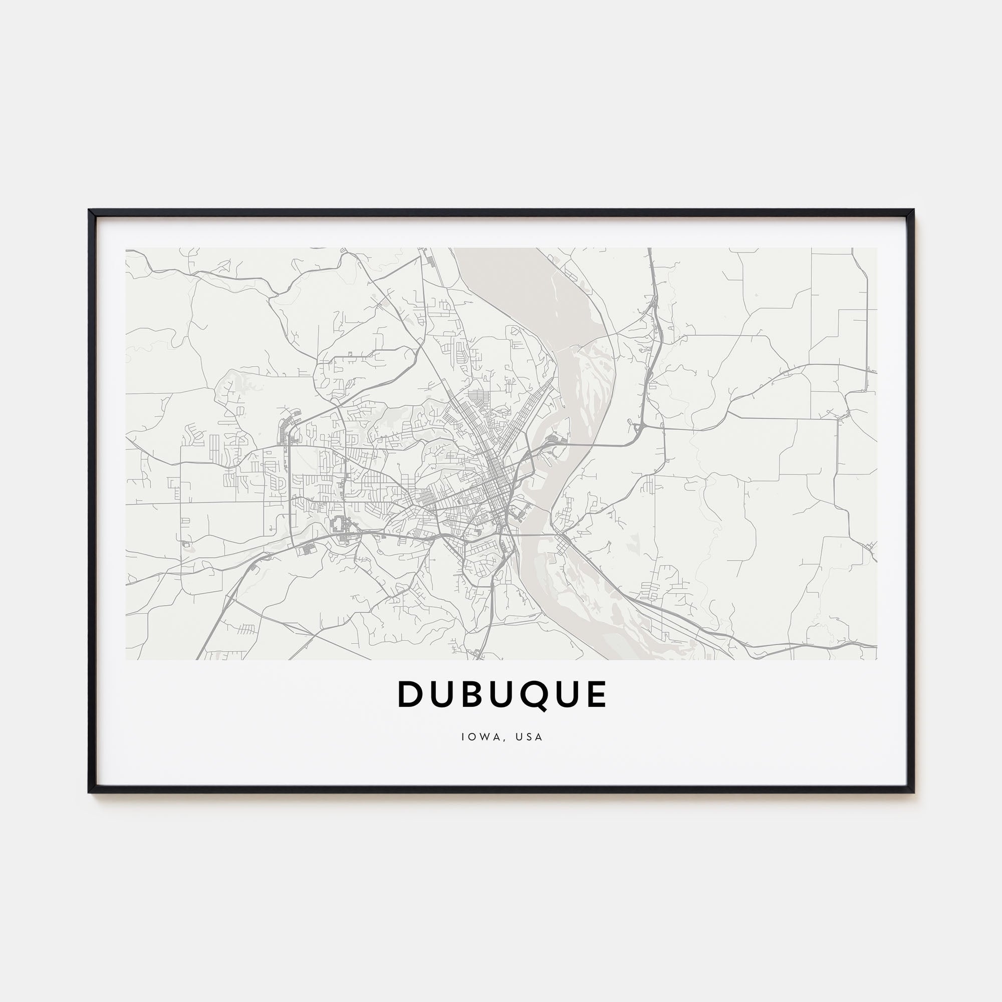 Dubuque Map Landscape Poster