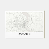 Dubuque Map Landscape Poster