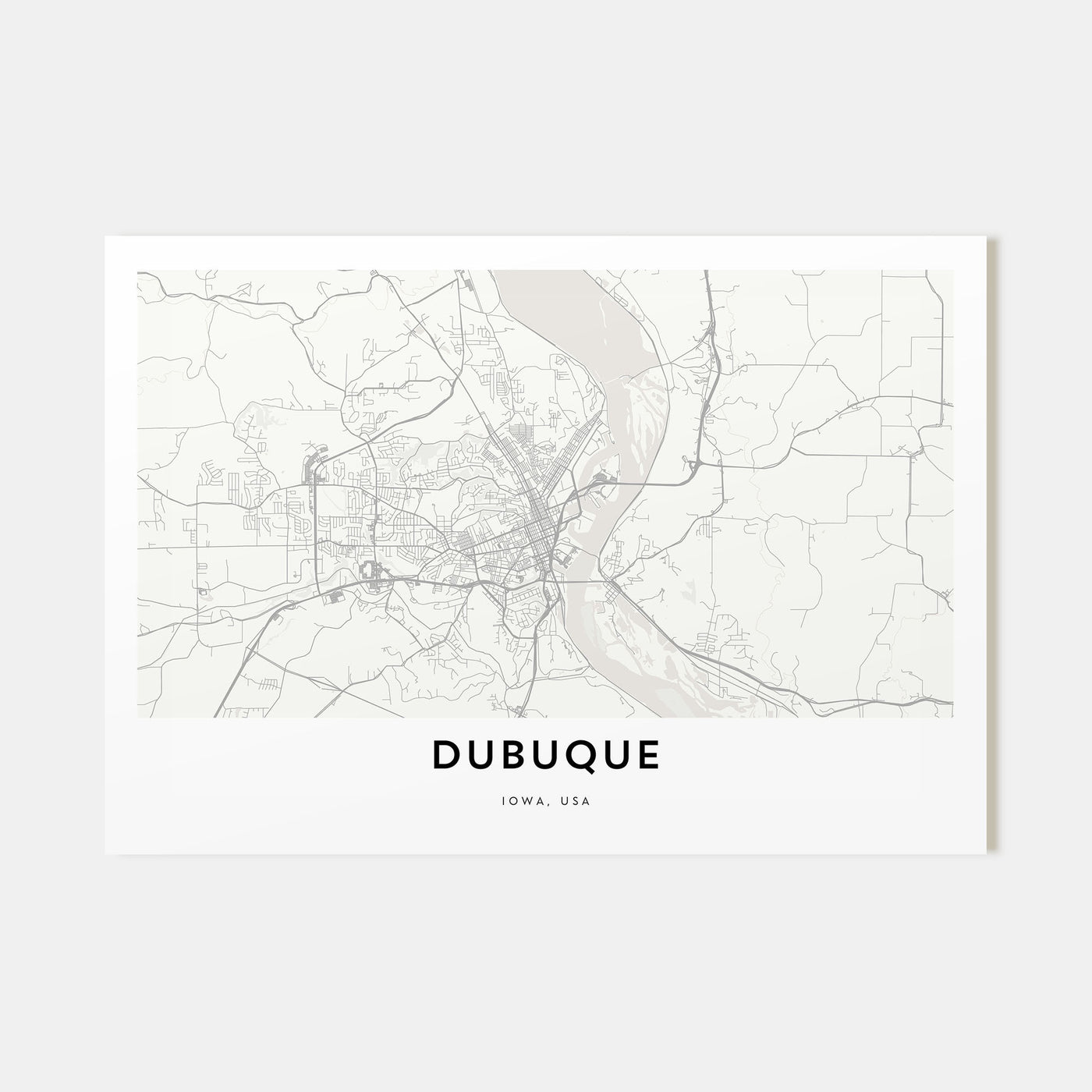 Dubuque Map Landscape Poster