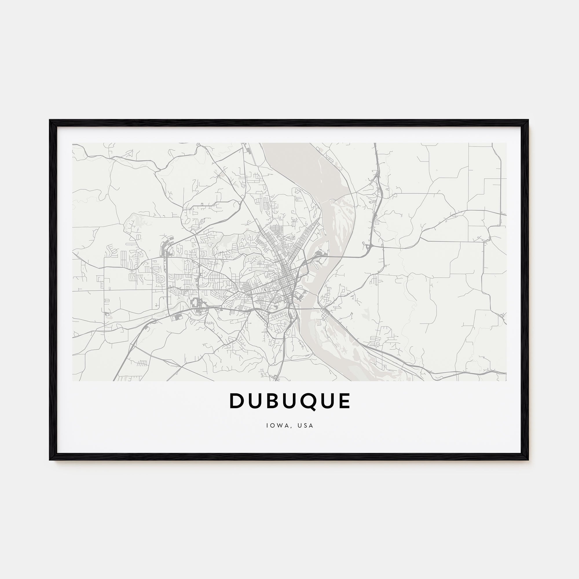 Dubuque Map Landscape Poster