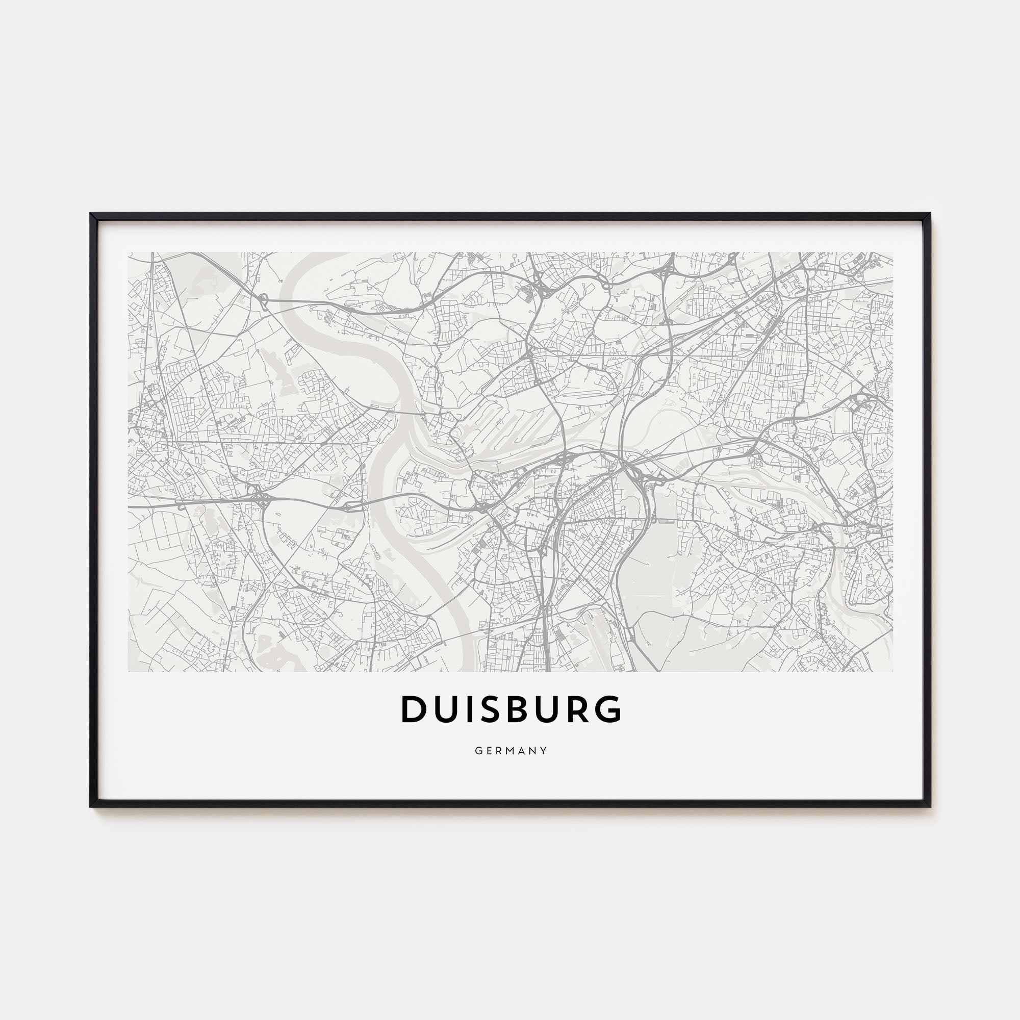 Duisburg Map Landscape Poster
