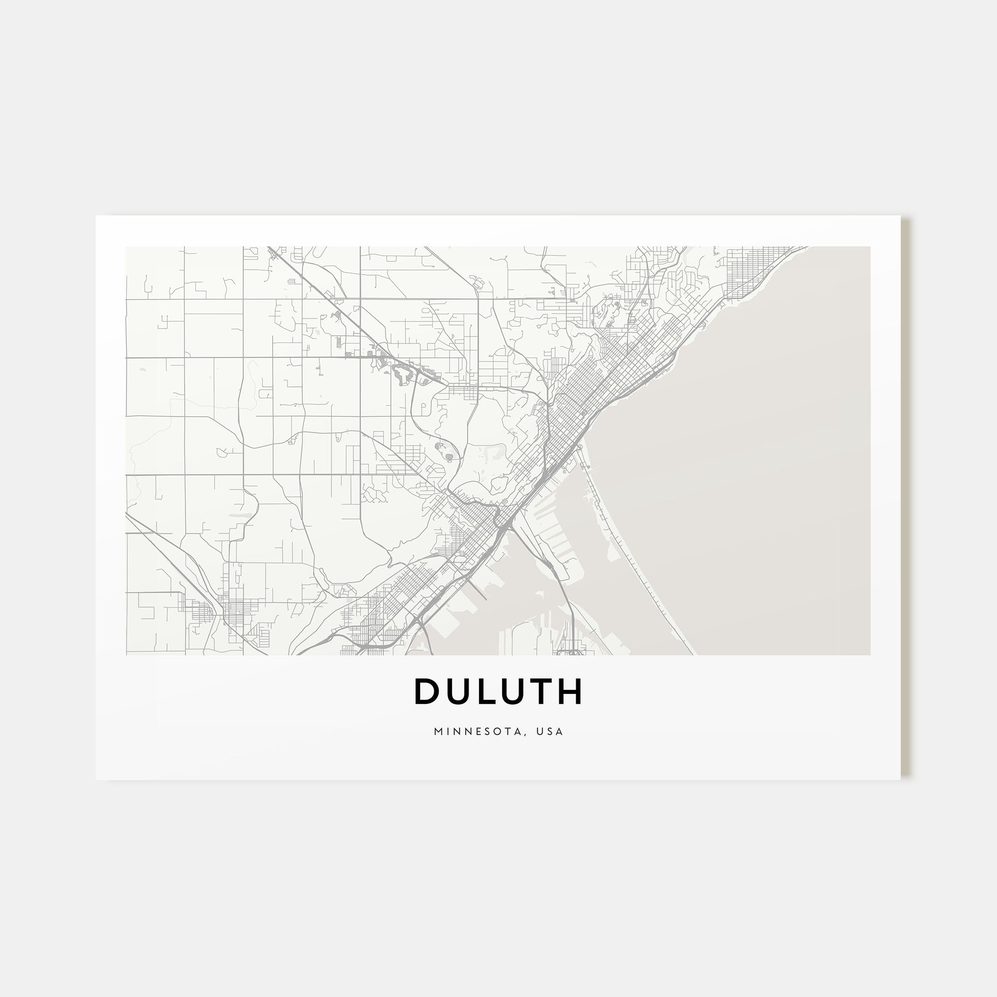 Duluth Map Landscape Poster