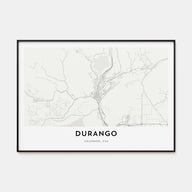 Durango, Colorado Map Landscape Poster
