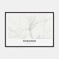 Durango, Colorado Map Landscape Poster