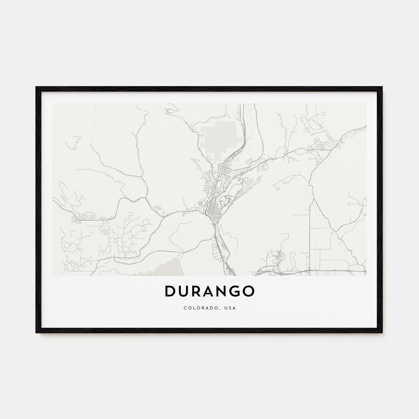 Durango, Colorado Map Landscape Poster