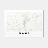 Durango, Colorado Map Landscape Poster