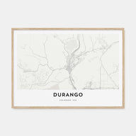 Durango, Colorado Map Landscape Poster