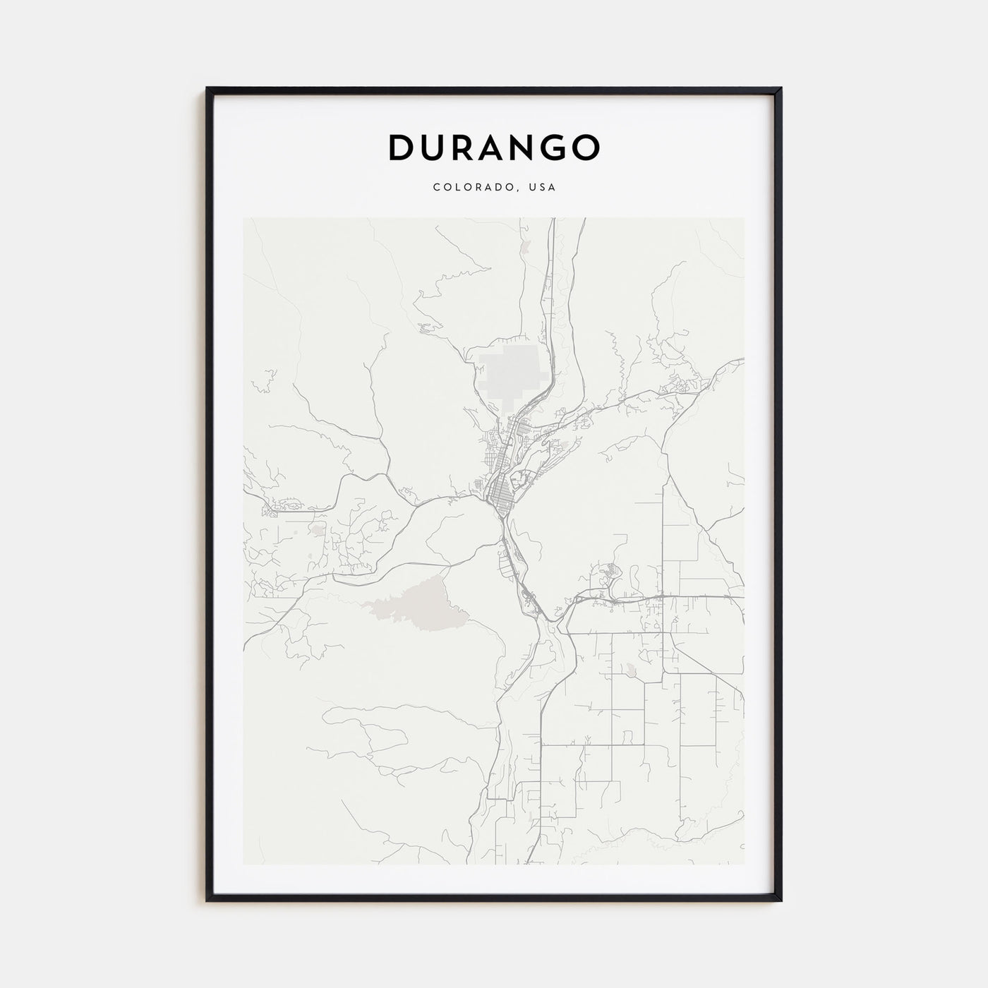 Durango, Colorado Map Portrait Poster
