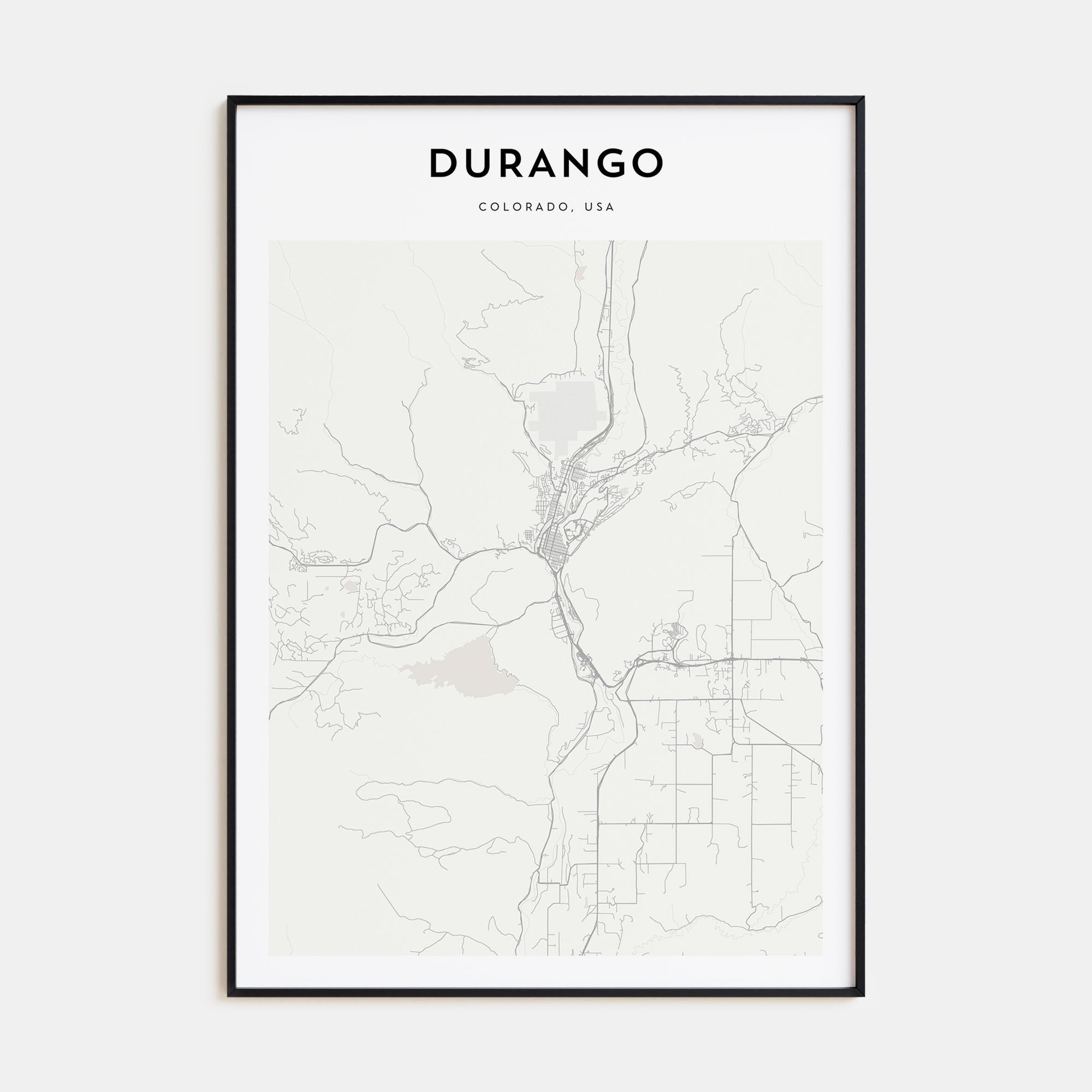 Durango, Colorado Map Portrait Poster