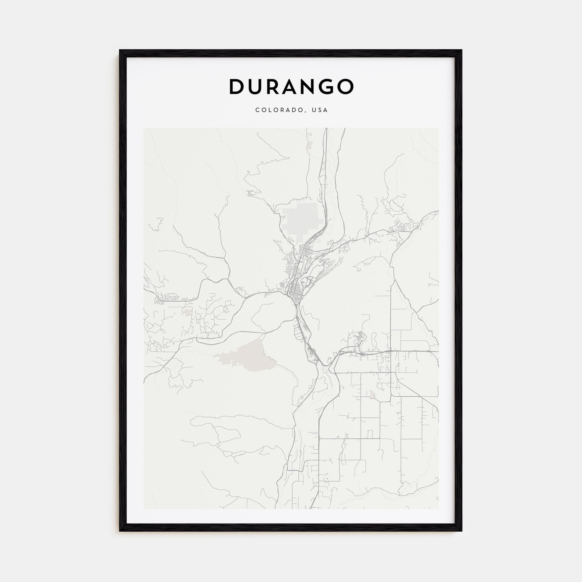 Durango, Colorado Map Portrait Poster