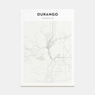 Durango, Colorado Map Portrait Poster