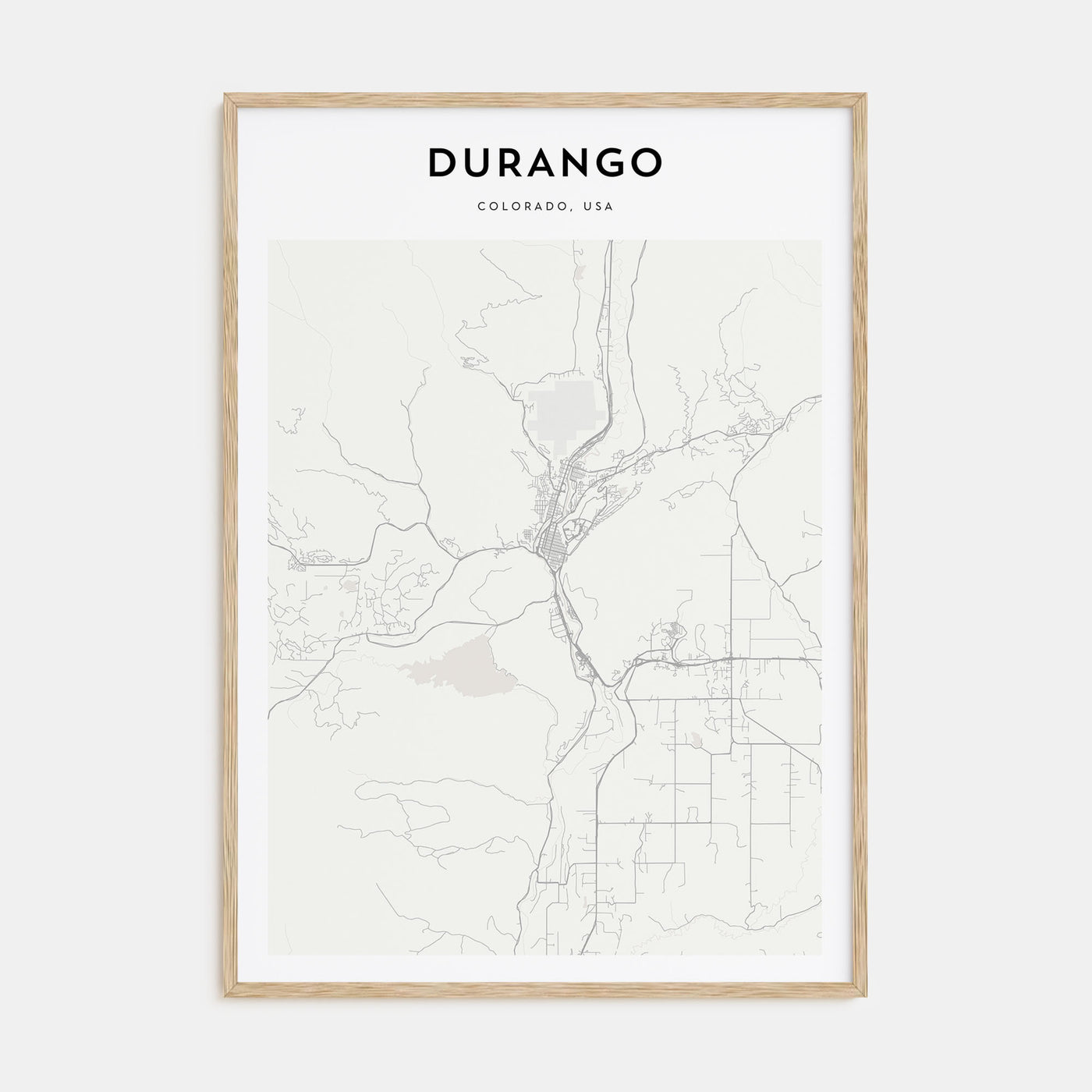 Durango, Colorado Map Portrait Poster