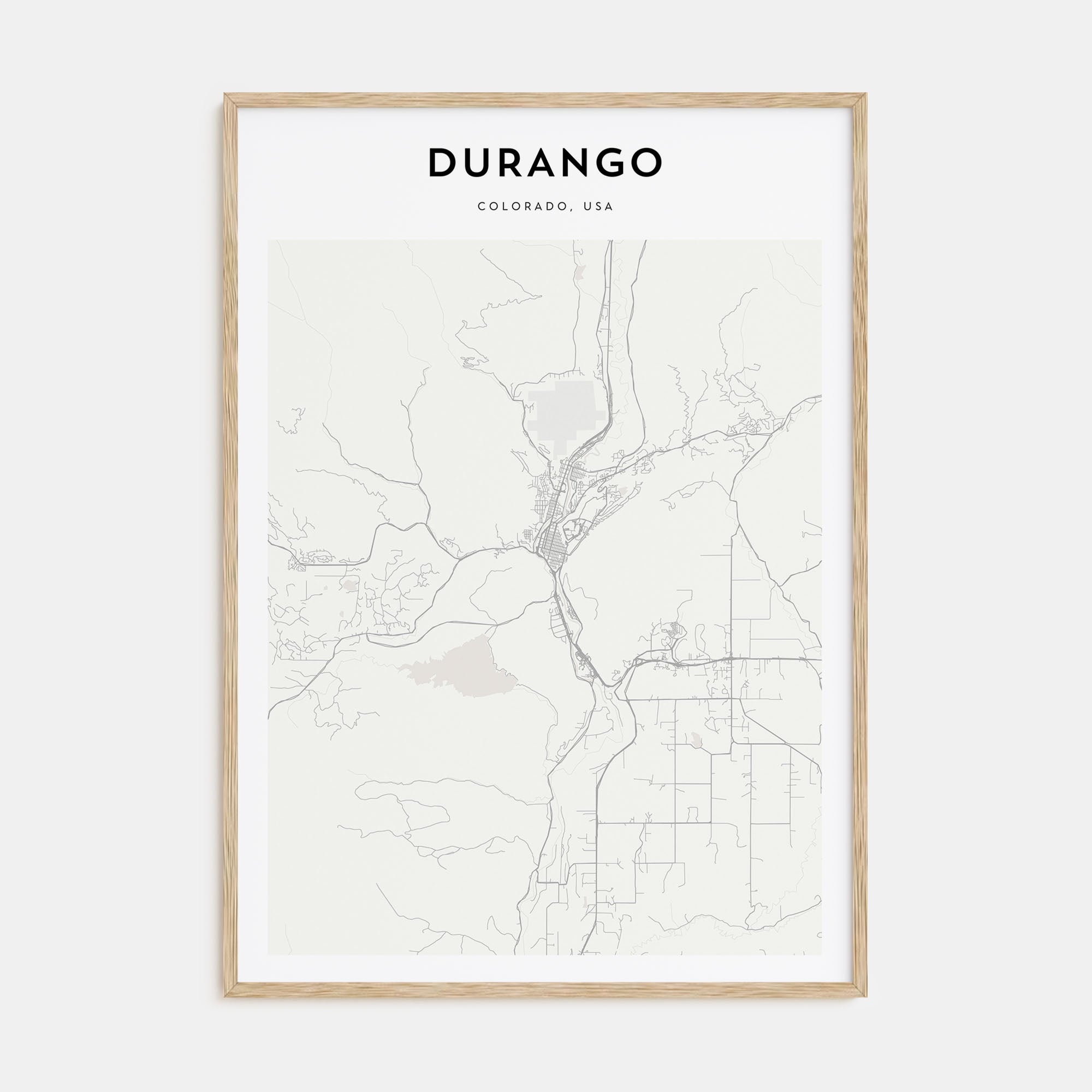 Durango, Colorado Map Portrait Poster
