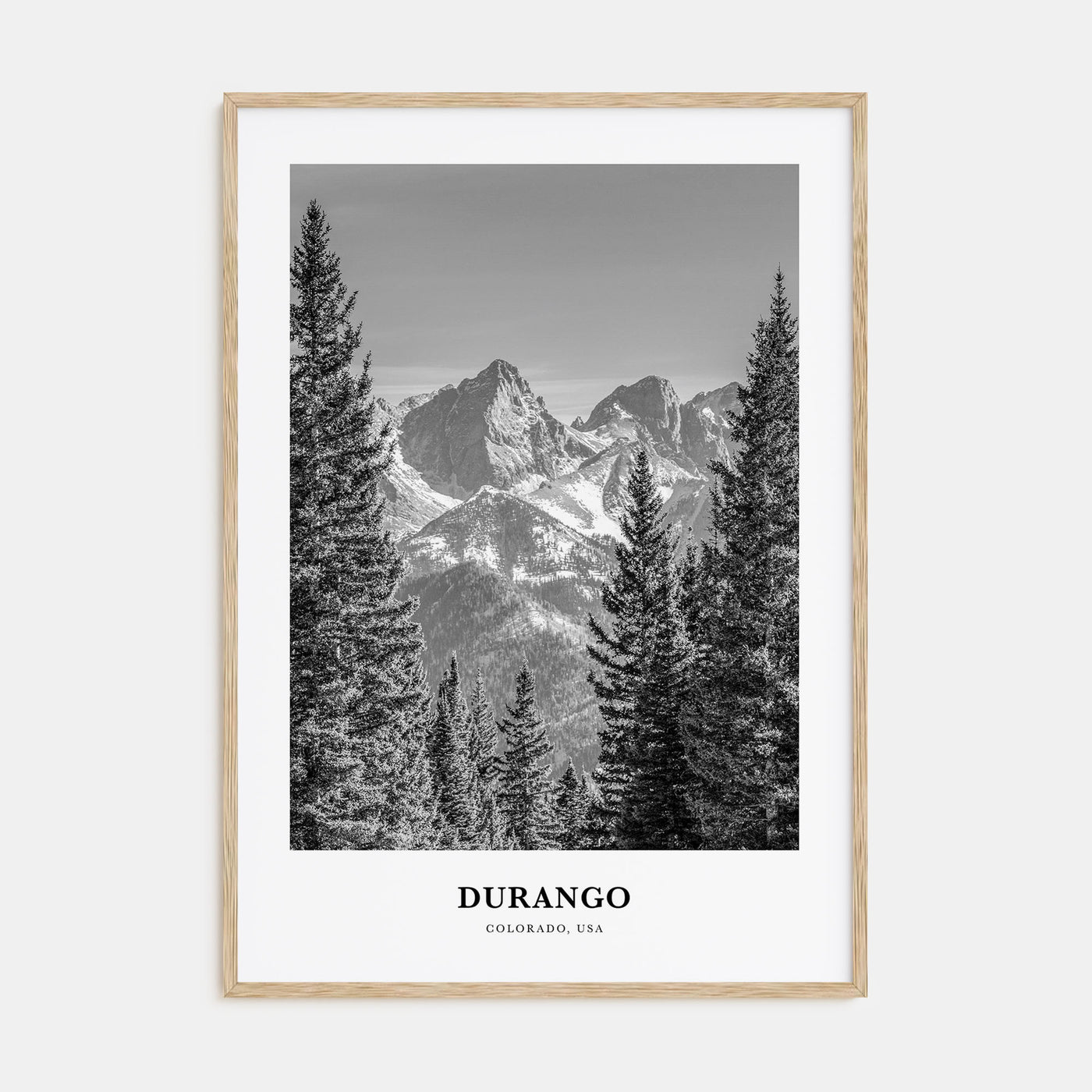 Durango, Colorado Portrait B&W Poster
