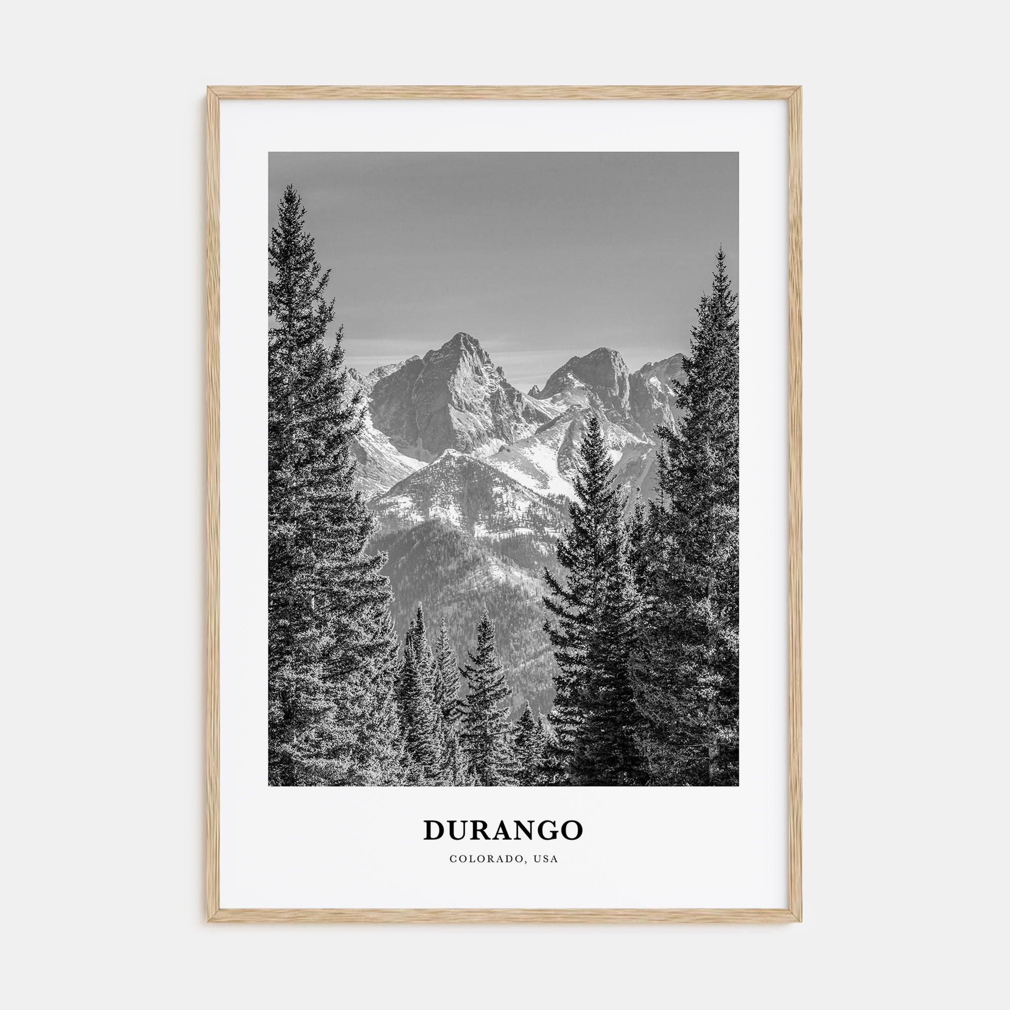 Durango, Colorado Portrait B&W Poster