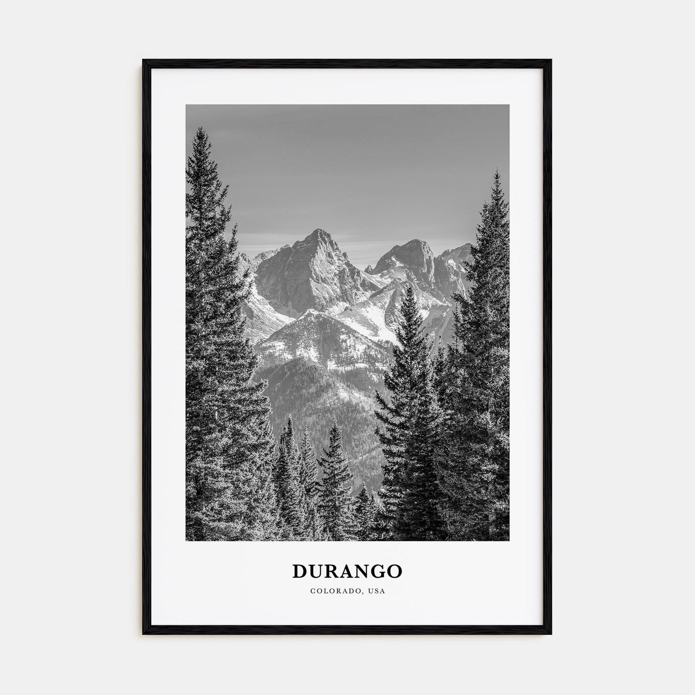 Durango, Colorado Portrait B&W Poster