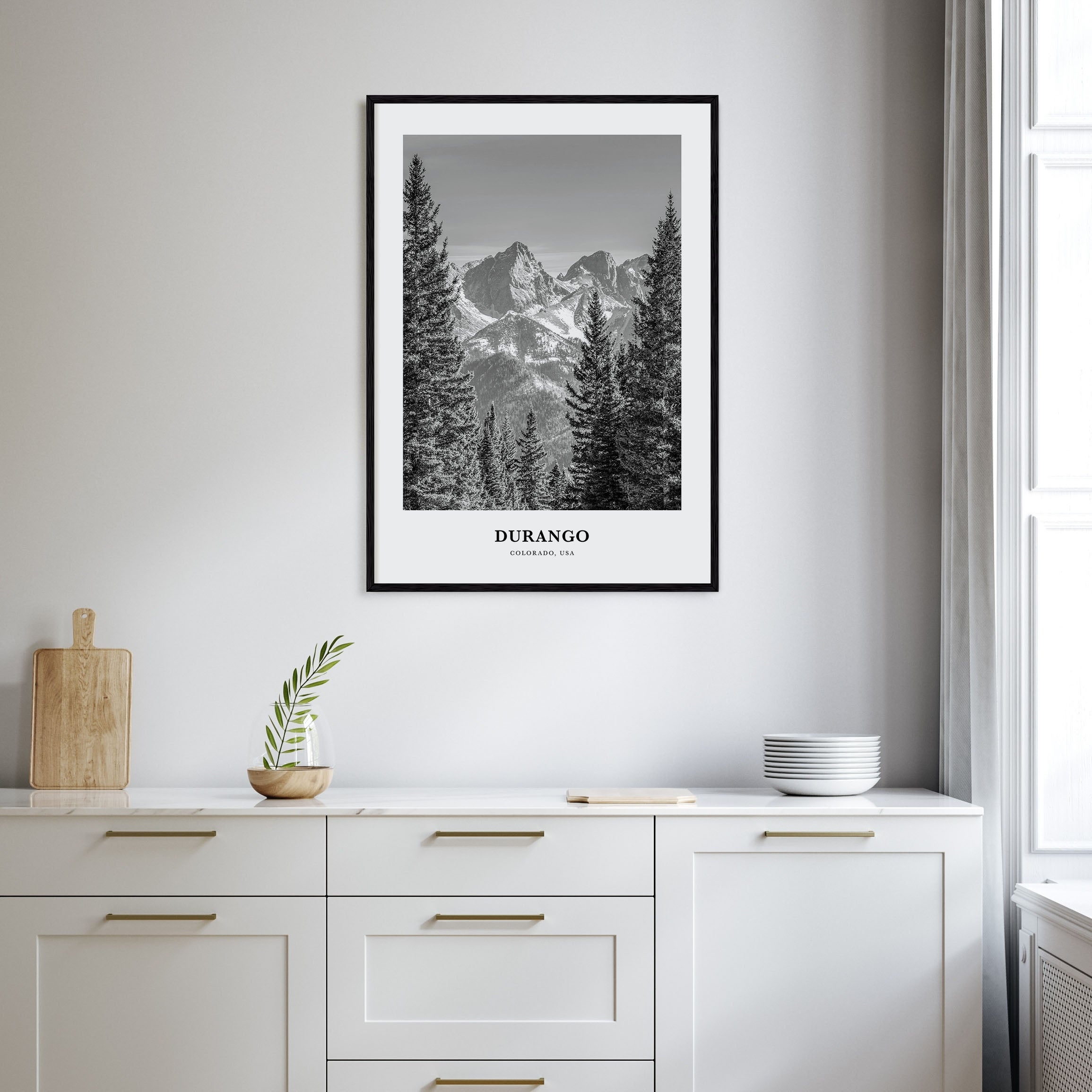 Durango, Colorado Portrait B&W Poster