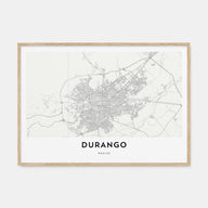 Durango, Mexico Map Landscape Poster