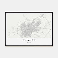 Durango, Mexico Map Landscape Poster