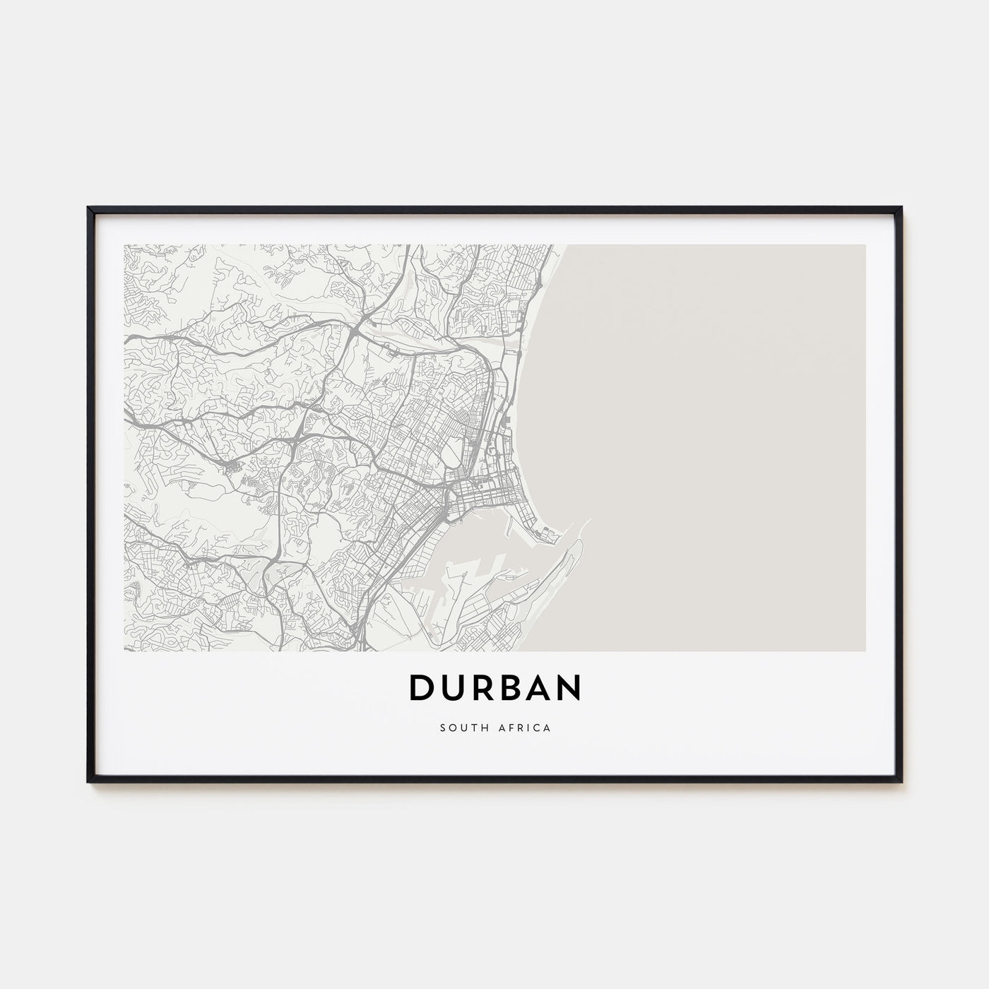 Durban Map Landscape Poster