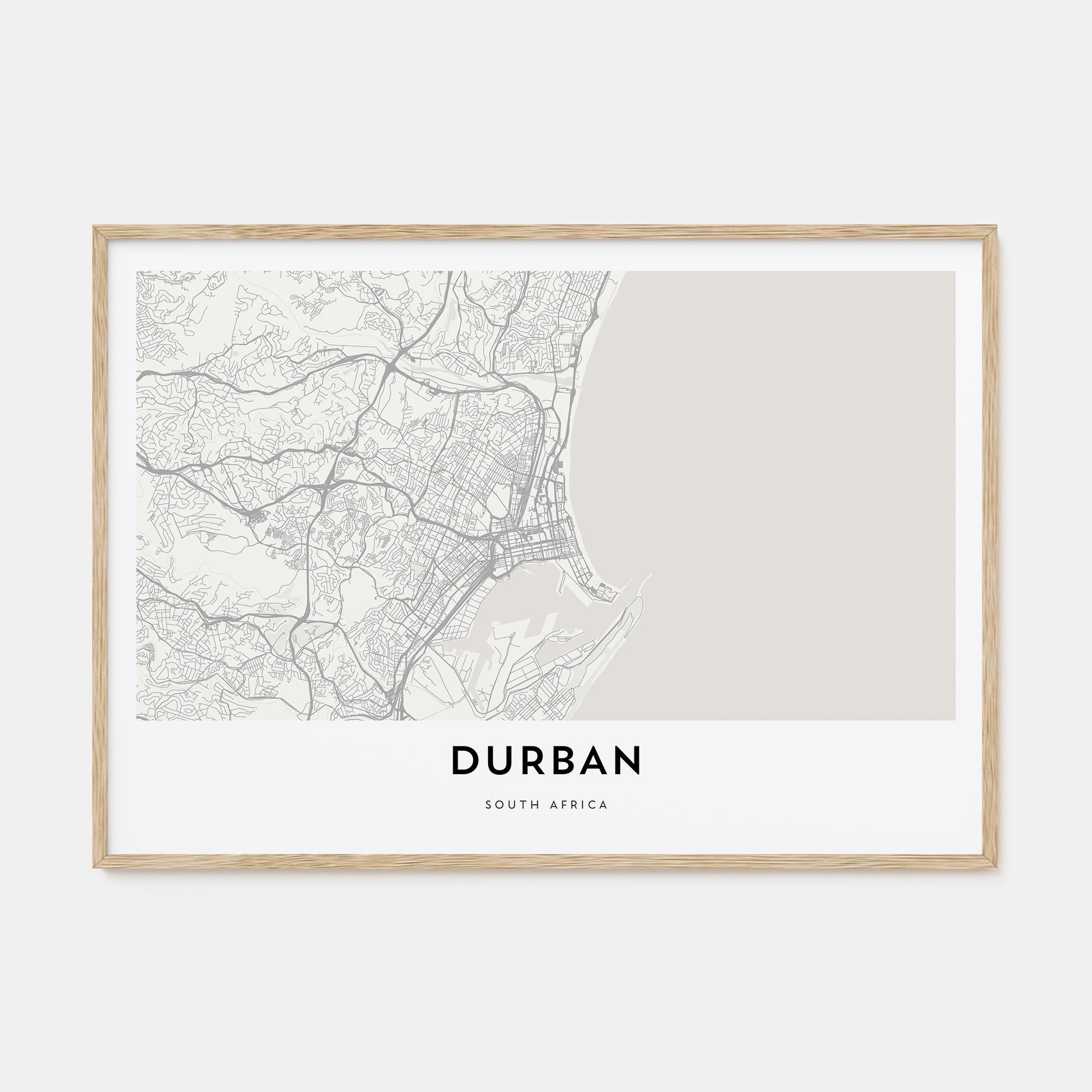 Durban Map Landscape Poster