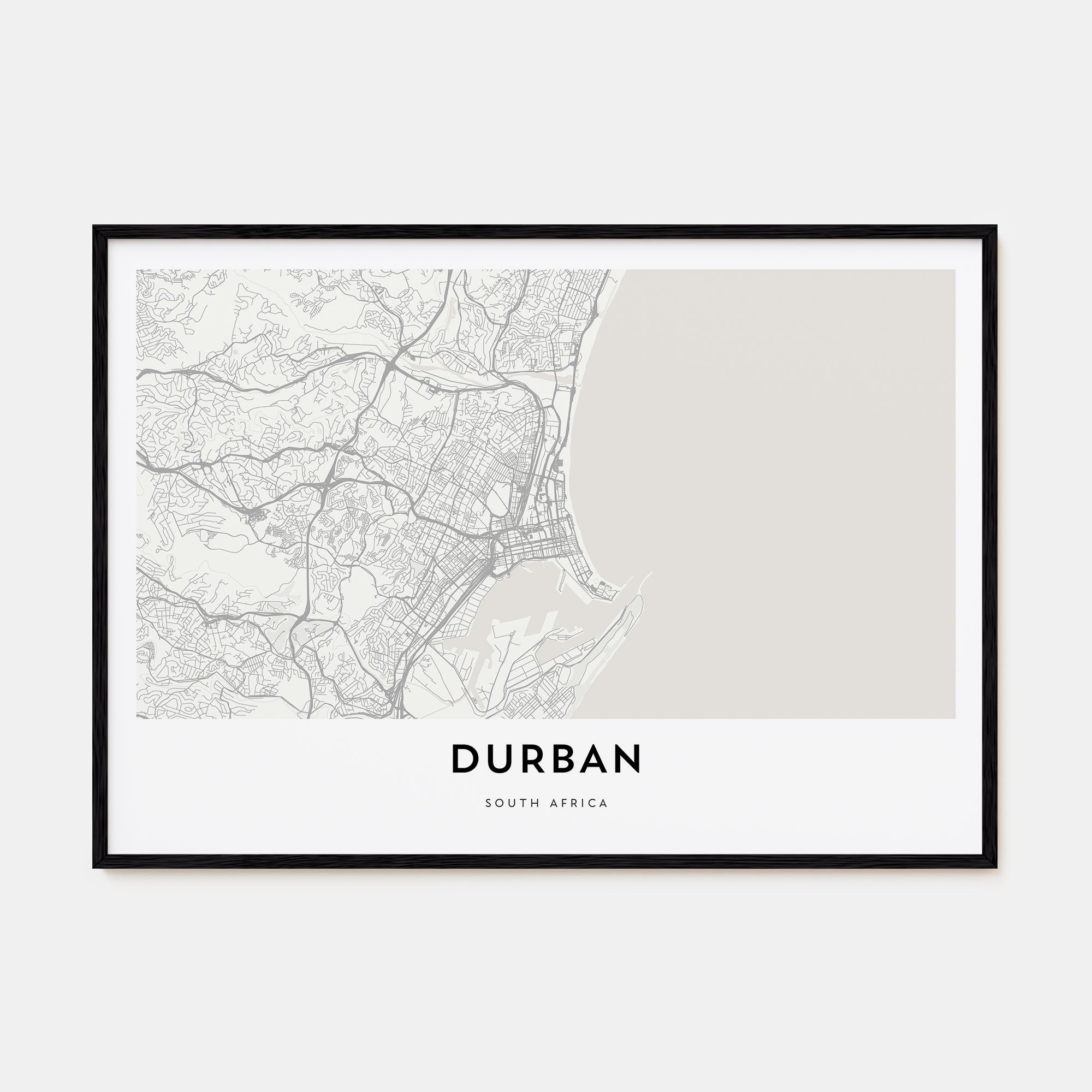 Durban Map Landscape Poster