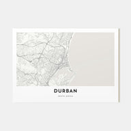 Durban Map Landscape Poster
