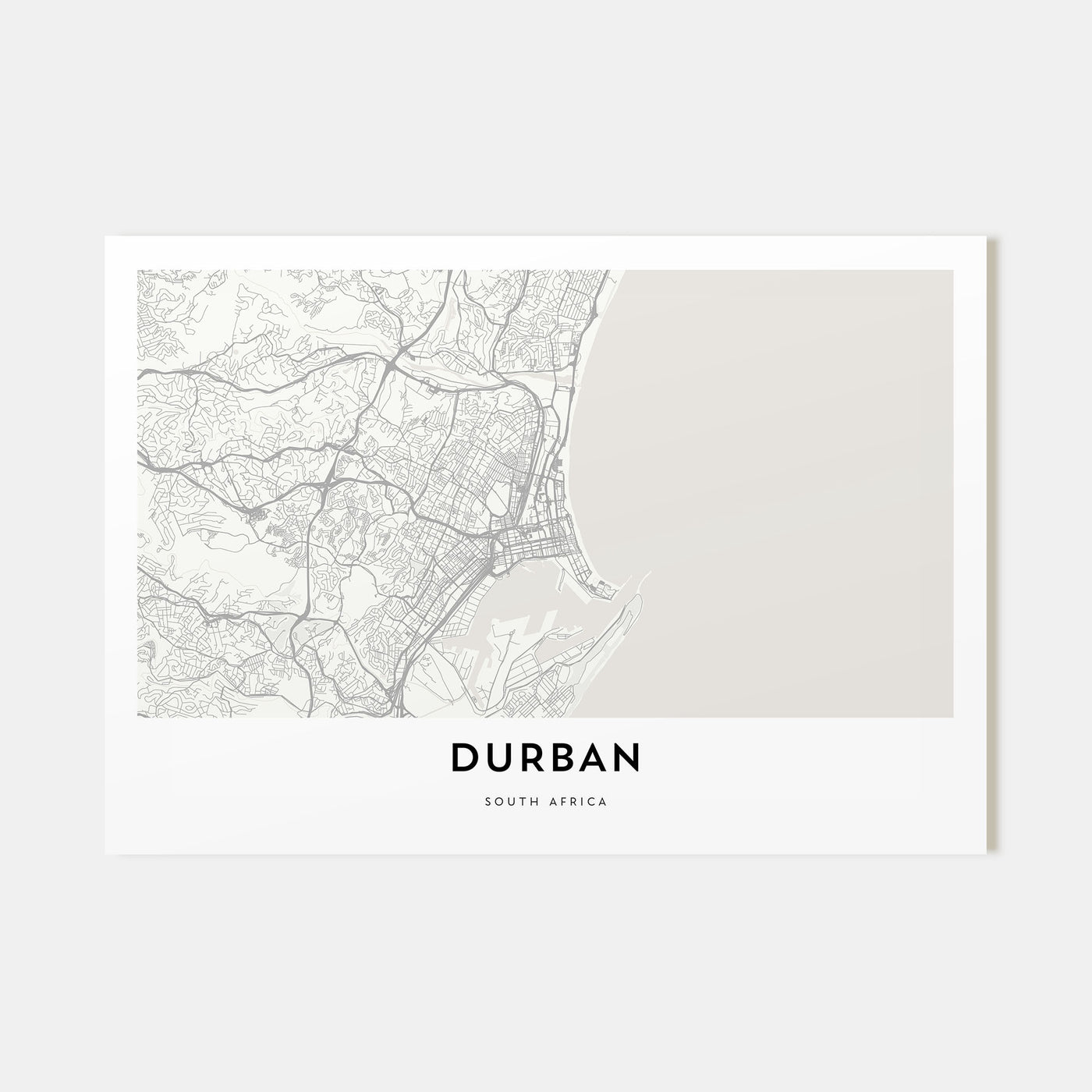 Durban Map Landscape Poster