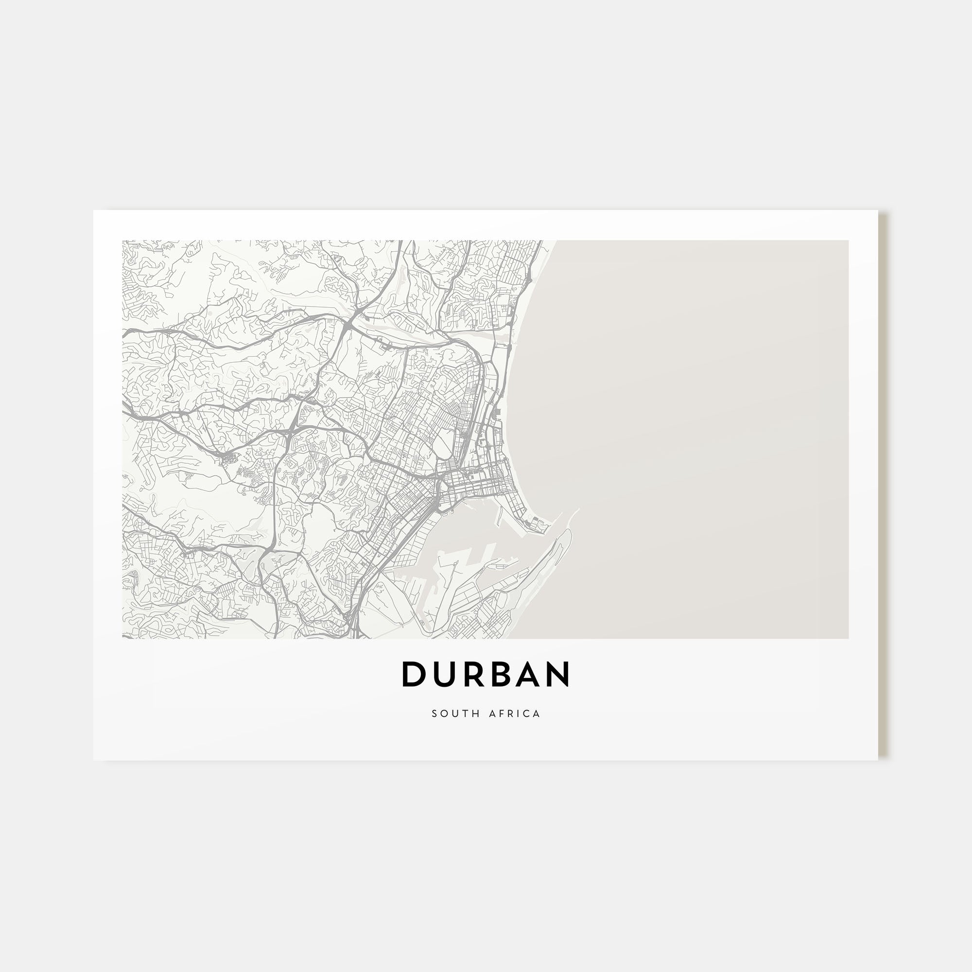 Durban Map Landscape Poster