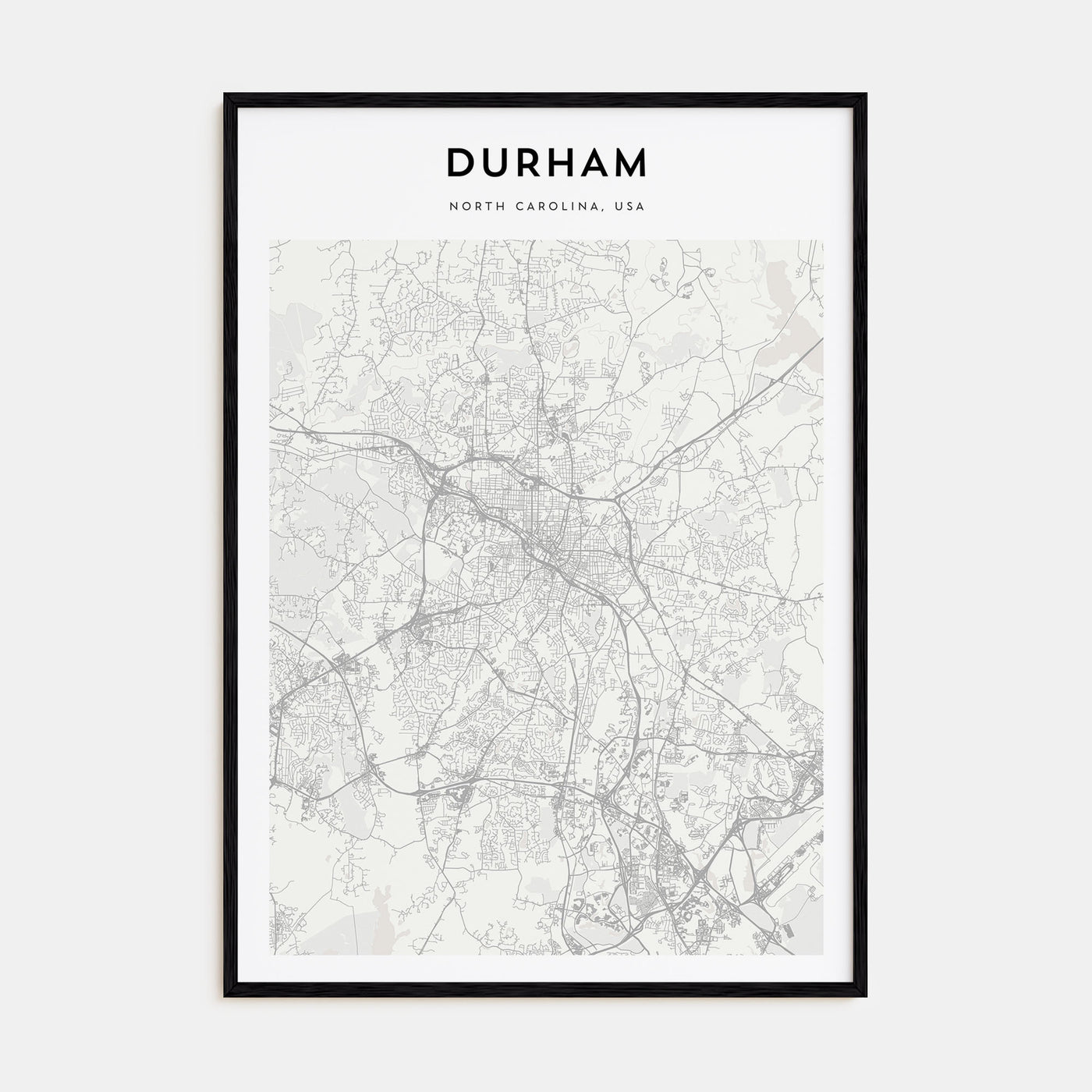 Durham, North Carolina Map Portrait Poster