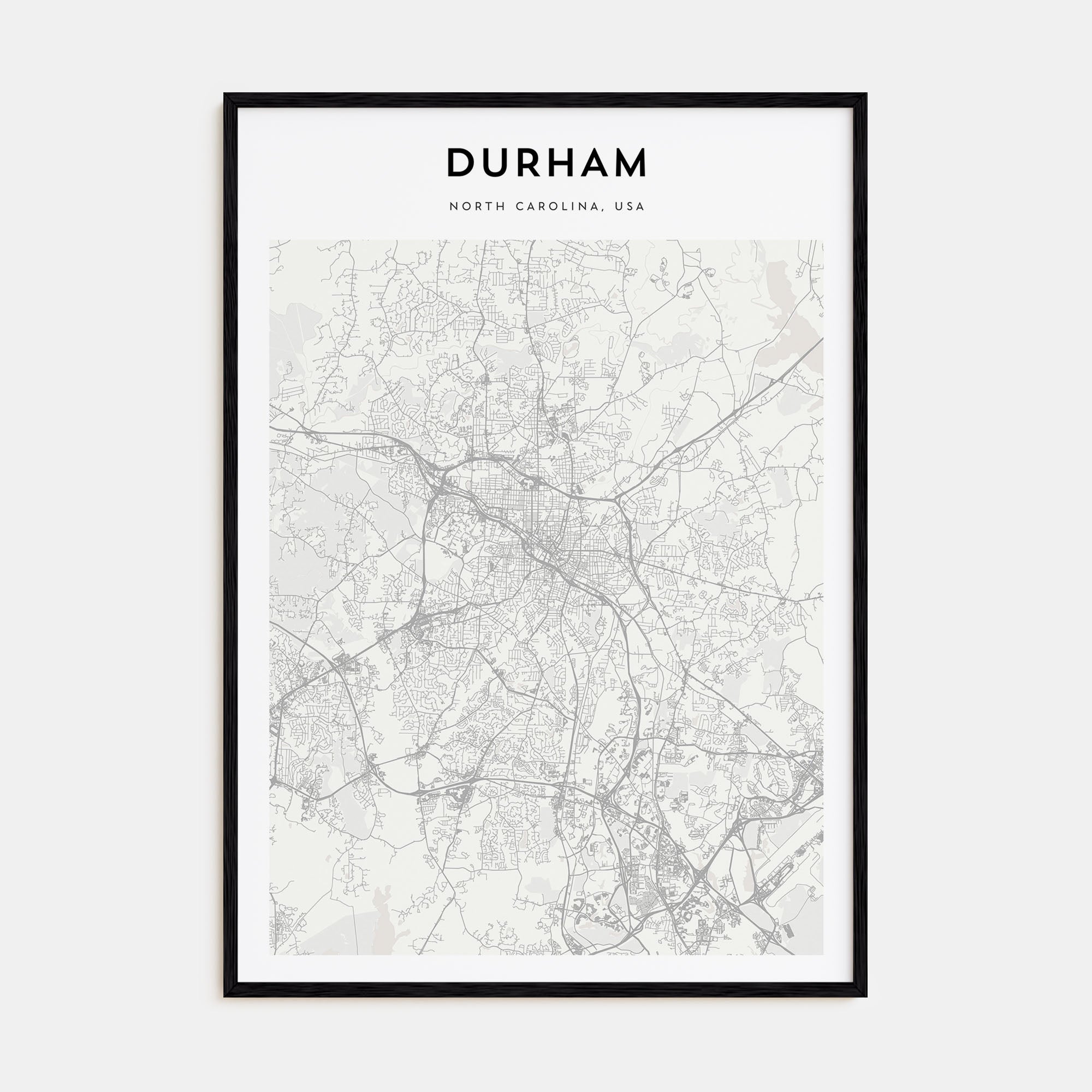 Durham, North Carolina Map Portrait Poster