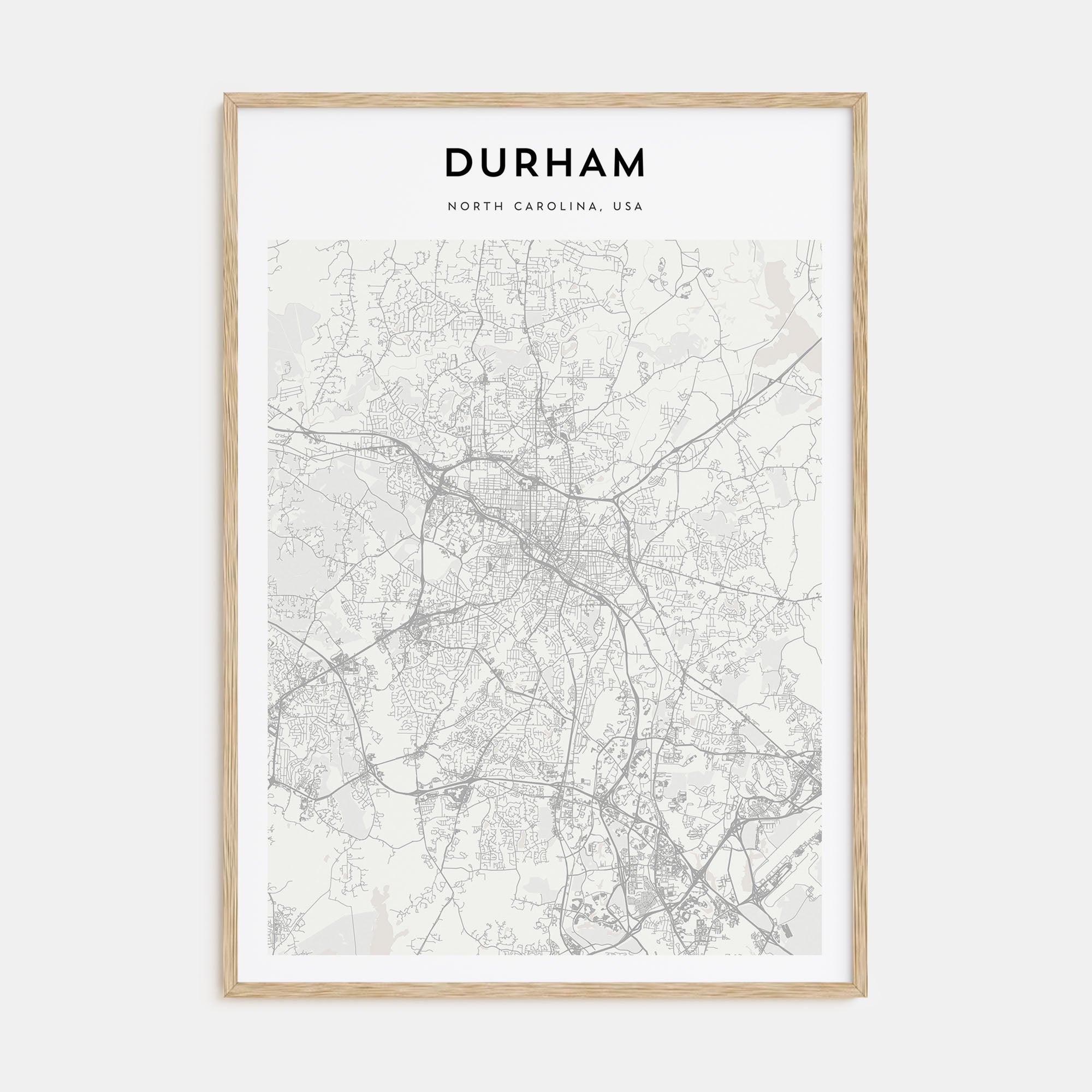 Durham, North Carolina Map Portrait Poster