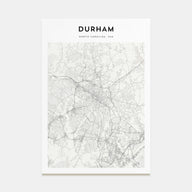 Durham, North Carolina Map Portrait Poster