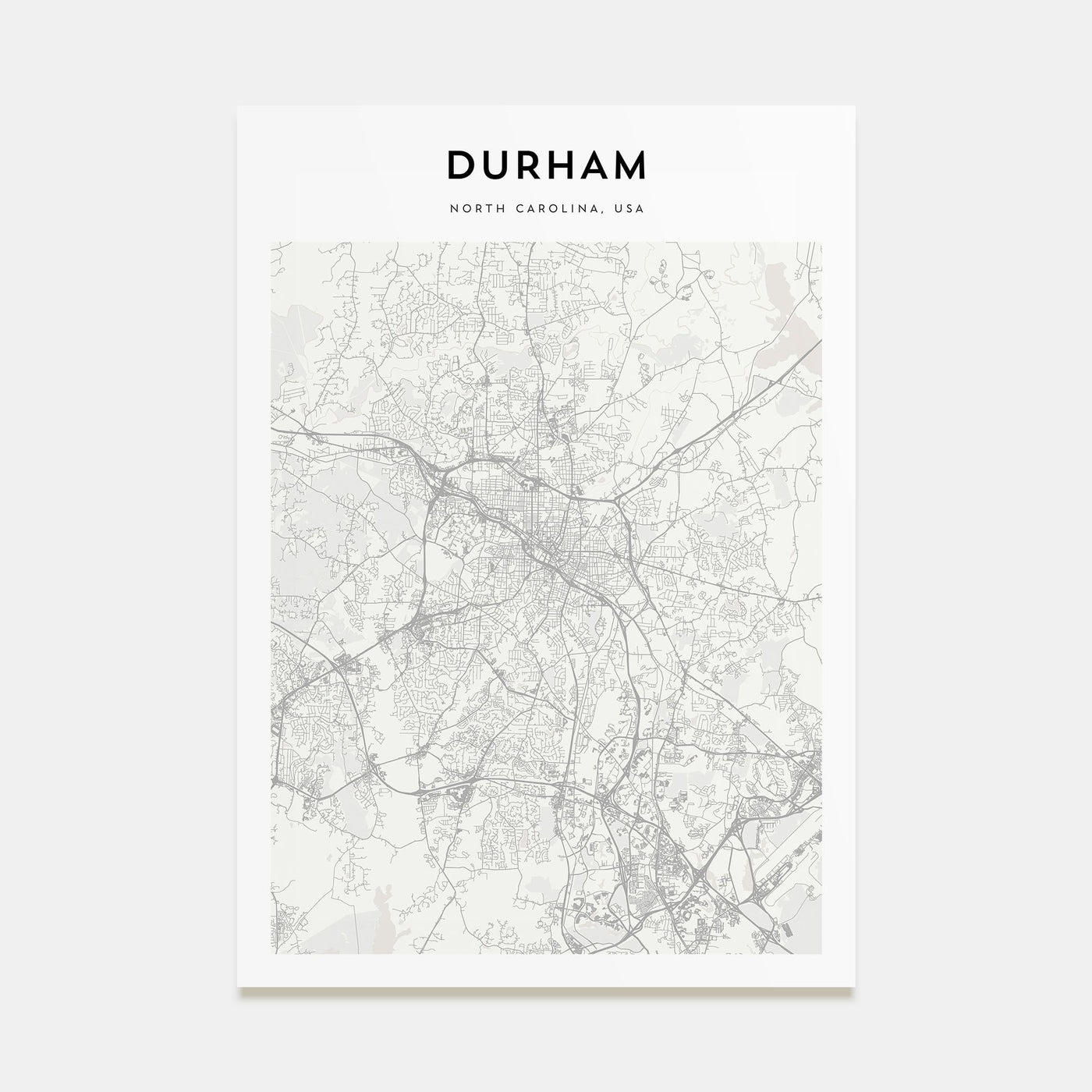 Durham, North Carolina Map Portrait Poster