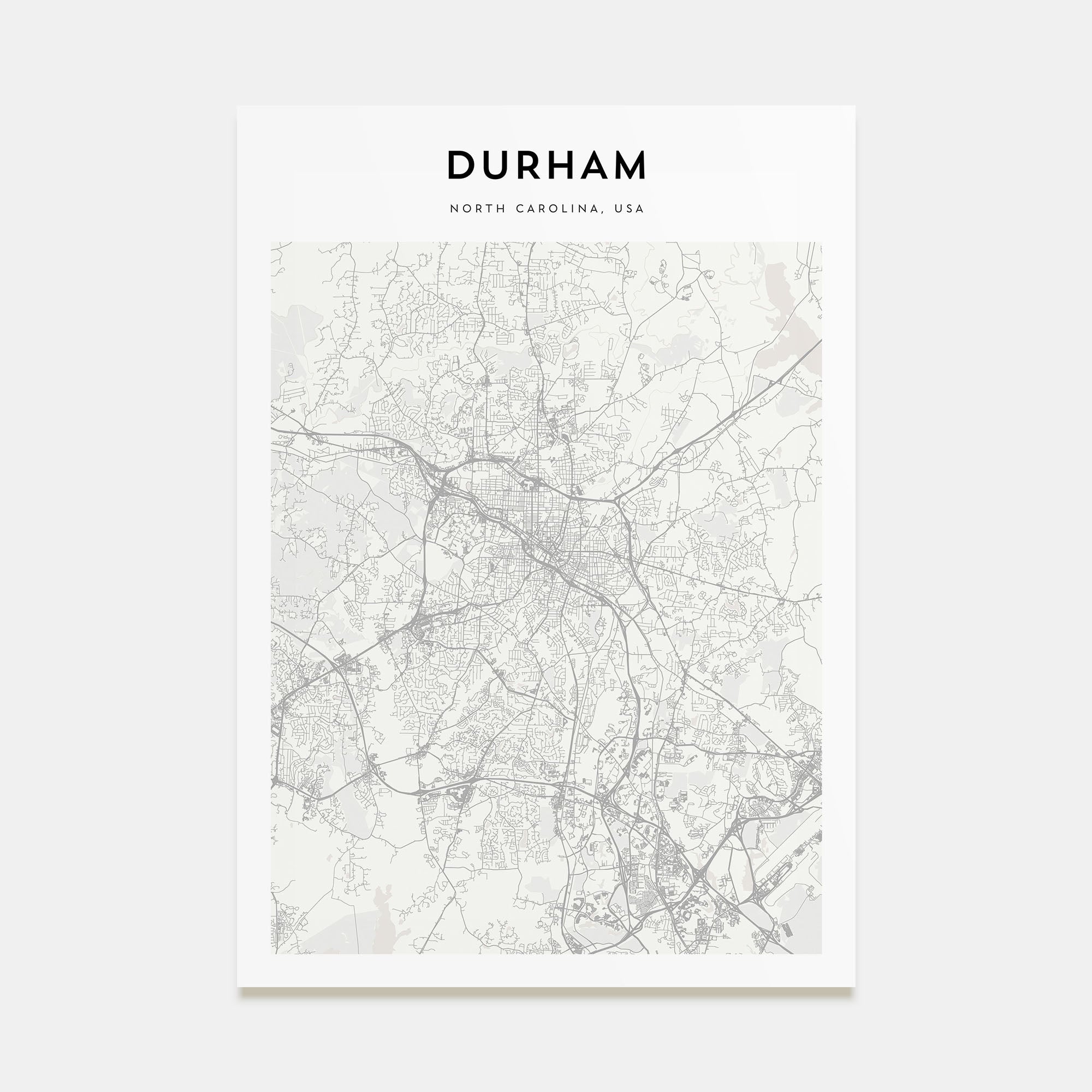 Durham, North Carolina Map Portrait Poster